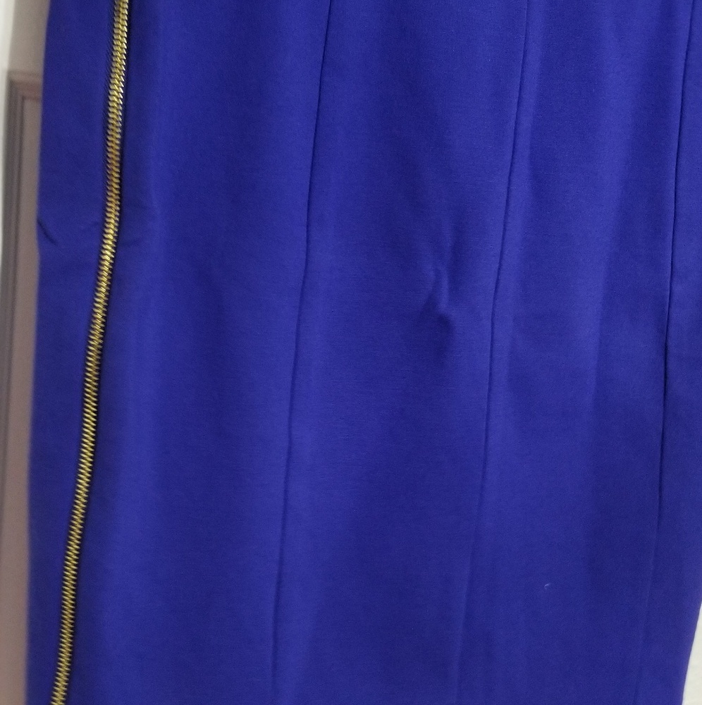Blue size zipper mini skirt